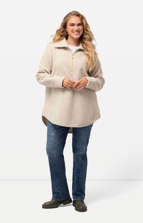 Produktbild Ulla Popken Fleeceshirt, A-Linie, Stehkragen, Zipper, Langarm (50, 52)