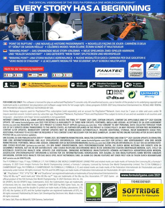 Produktbild Codemasters F1 2021 (PS5, DE, FR, IT)