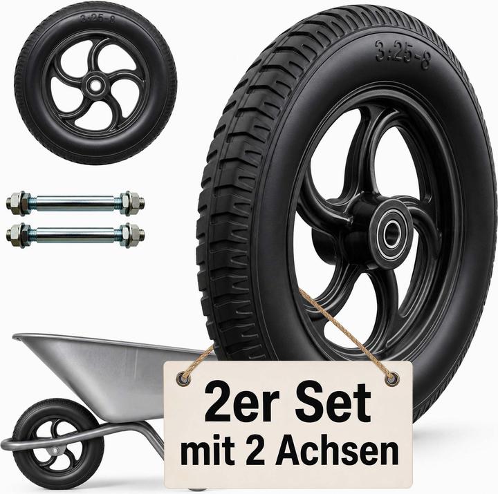 Produktbild Relaxdays 2x Schubkarrenrad