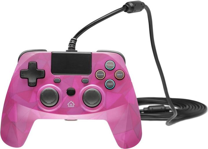 Actual product image Snakebyte Pad 4 S wired PS3/PS4 controller 3m - camouflage bubblegum magenta (PS3, PS4)