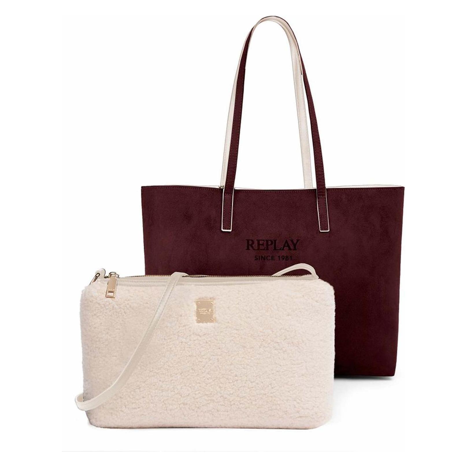 Replay, Damen, Tasche, Shoulder Bag, Weiss, Rot
