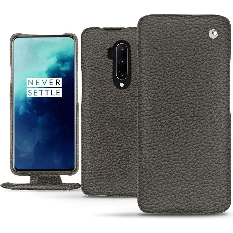 Noreve Lederschutzhülle vertikal (OnePlus 7T Pro), Smartphone Hülle, Grau