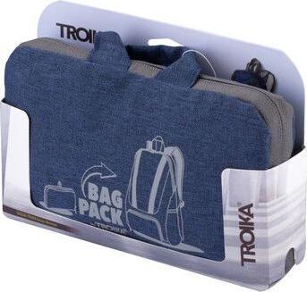 Produktbild Troika BAGPACK Rucksack faltbar, polyester, blau/grau (12 l)