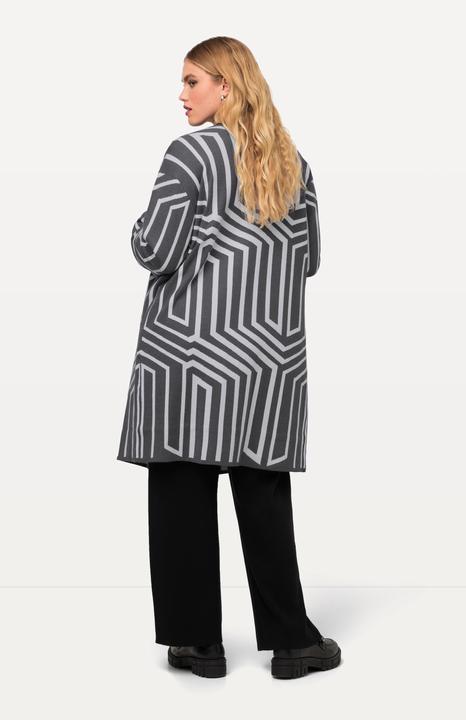Produktbild Ulla Popken Strickjacke, Grafikmuster, V-Aussschnitt, Langarm (46, 48)