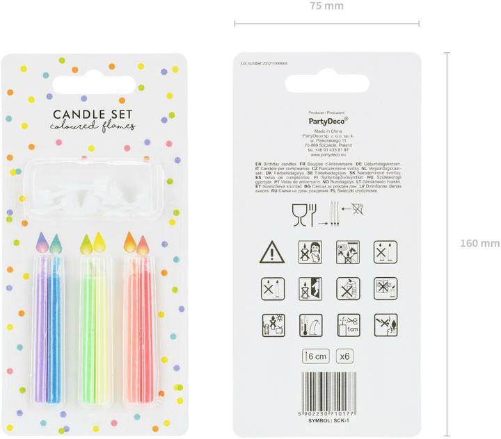 Immagine prodotto Partydeco Candele di compleanno (6 x)