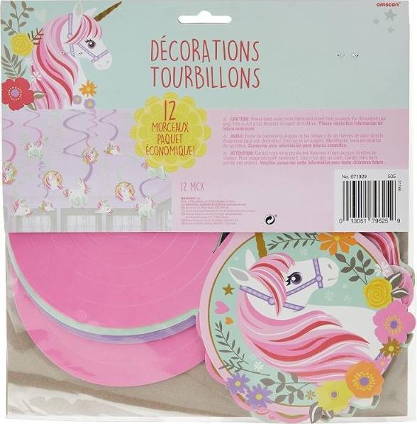Actual product image Amscan Spirals Magical Unicorn (9 Piece)