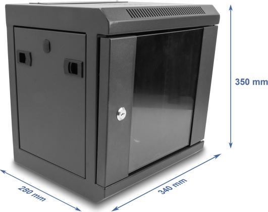 Produktbild Delock 10? Netzwerkschrank mit Glastür 6 HE schwarz (6 HE, 10 Zoll Rack)