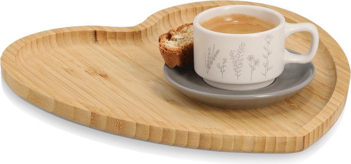 Actual product image Zeller Present Serviertablett Herz Bambus 27x25 cm