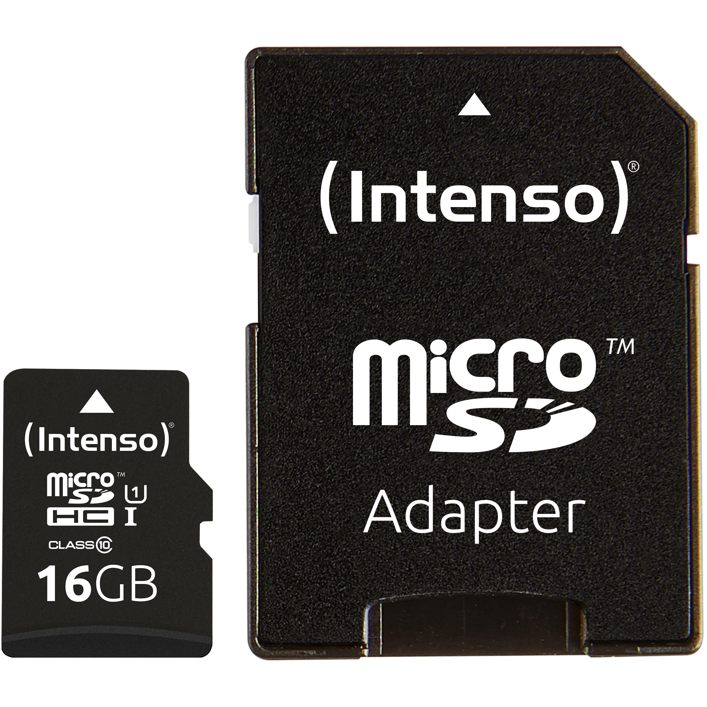 Thumbnail - Intenso UHS-I Premium (16 GB, microSDHC, U1, UHS-I), Speicherkarte, Schwarz