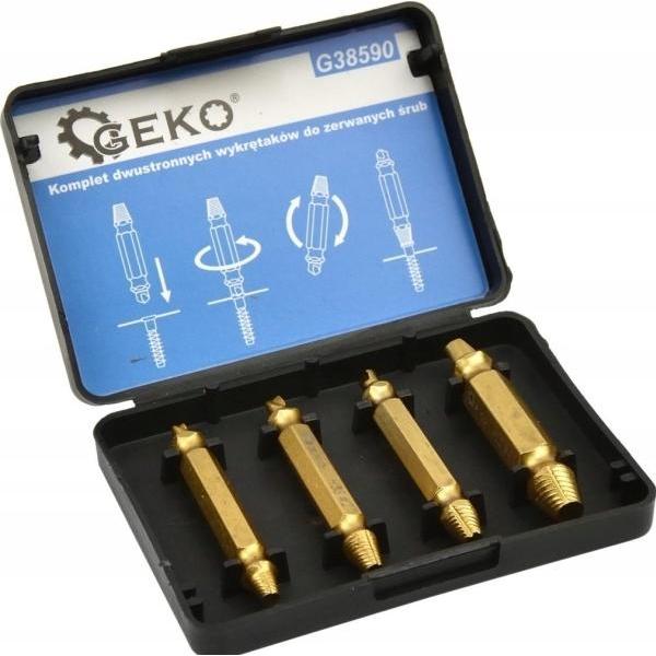 GEKO, Dadi + Rondelle, Satz doppelseitiger Ausdreher für abgebrochene Schrauben 4-tlg