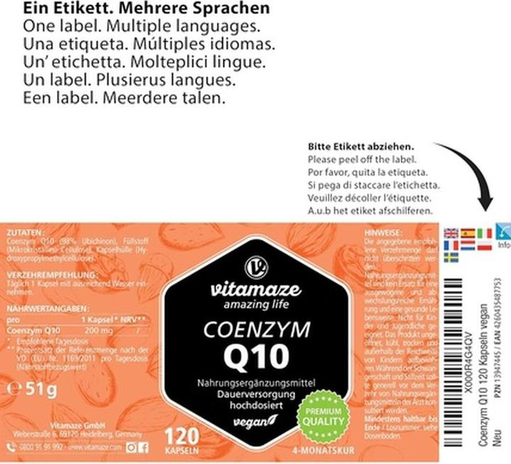 Produktbild Vitamaze Coenzym Q10 (120 Stück, Tabletten, 120 g)