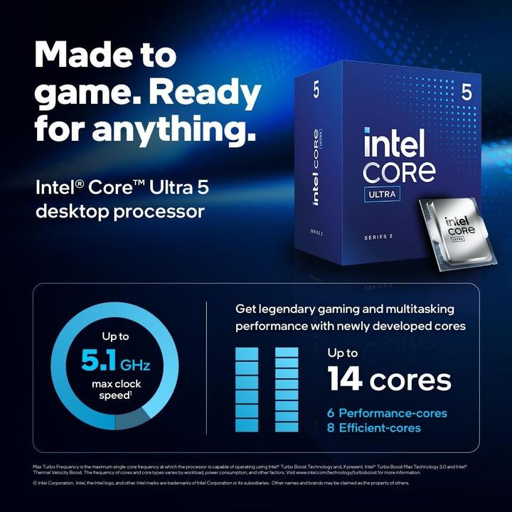 Produktbild Intel Core Ultra 5 235 (LGA 1851, Socket S1, 3.40 GHz, 14 -Core)