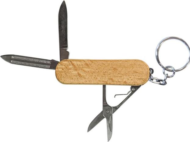 Actual product image Zambiasi Beech multi-purpose knife with key ring