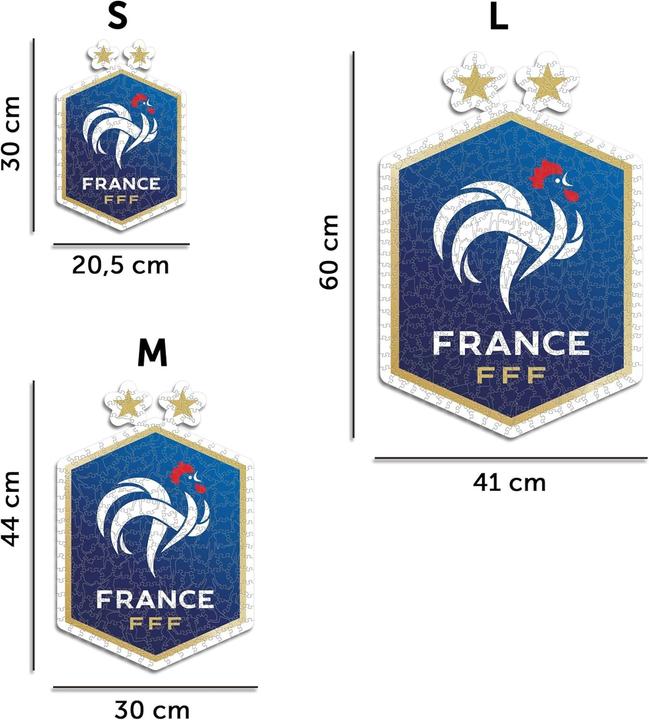 Produktbild Iconic FFF Französische Fussball Nationalmannschaft - Logo - Holz Puzzle Grösse L (500 Teile) (500 Teile)