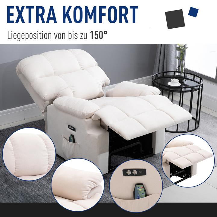 Produktbild Homcom Sessel mit Aufstehhilfe Polyester, Metall, Schaumstoff Beige