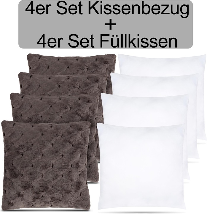 Produktbild Aspero 4er Set Kissenbezüge inkl. Füllung Riga (45 x 45 cm)