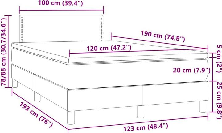 Image du produit vidaXL Boxspringbett (120 x 190 cm)