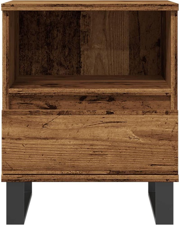 Productafbeelding VidaXL Nachtkastje Opbergruimte Nachtkastje Commode met laden Oud houtlook nachtkastje (40 x 35 x 50 cm)