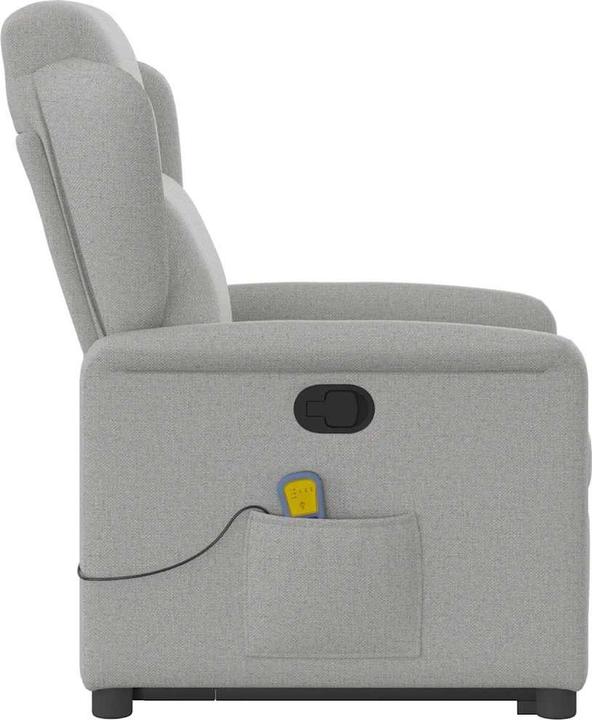 Immagine prodotto vidaXL Poltrona massaggiante con ausilio per la risalita in piedi in tessuto grigio Cloud
