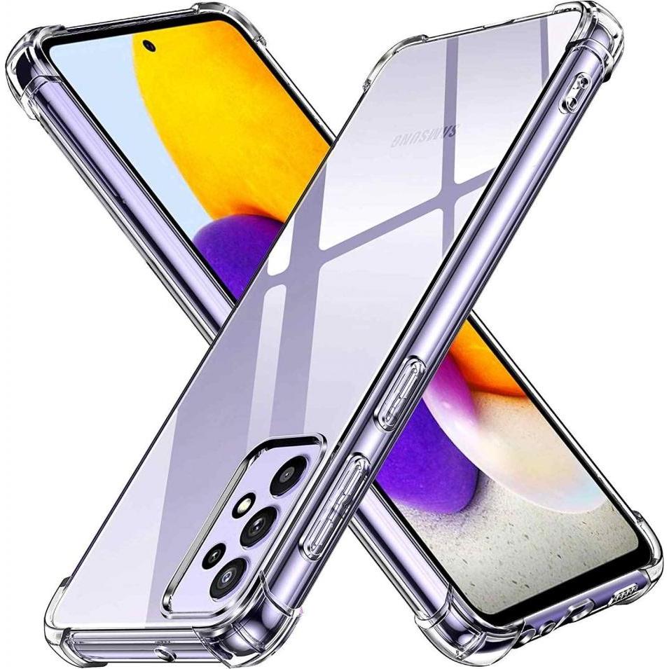 Screenguard Samsung Galaxy A72 Hülle Crystal Soft Airbag Bumper (Samsung Galaxy A72), Smartphone Hülle, Transparent