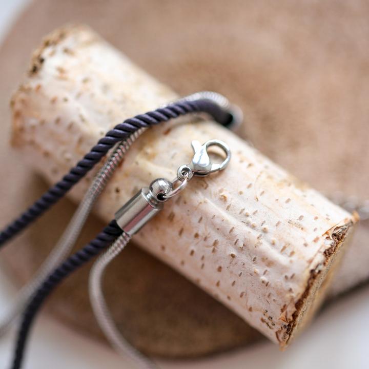 Produktbild Val&Val Anthrazitfarbenes Herrenarmband (Edelstahl, gewachste Kordeln)