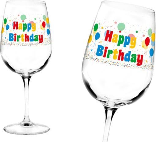 Actual product image Out of the blue Happy Birthday wine glass (50 cl, 1 Glasses, White wine glasses)