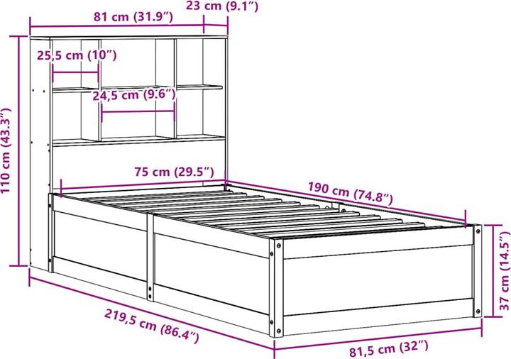 Immagine prodotto VidaXL Letto senza materasso (140 x 200 cm)