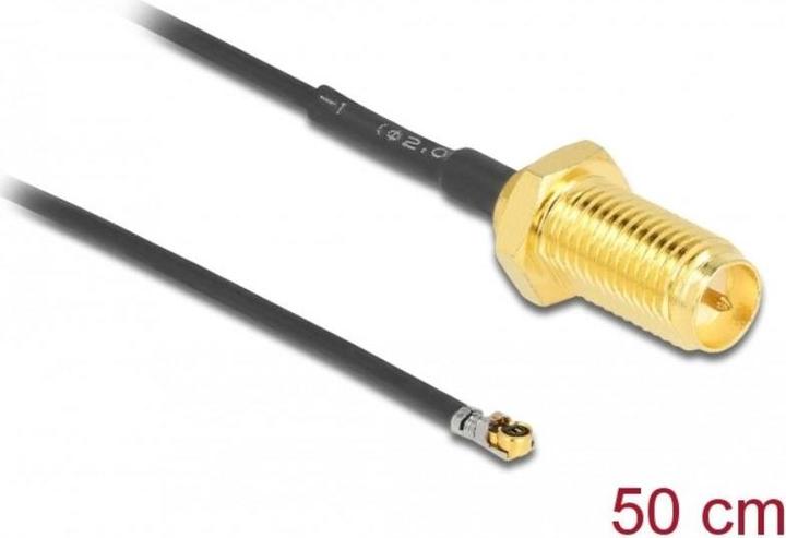 Productafbeelding Delock Antennekabel RP-SMA aansluiting voor montage aan MHF® 4L LK stekker 1,37 50 cm draadlengte 10 mm (Antennekabel)