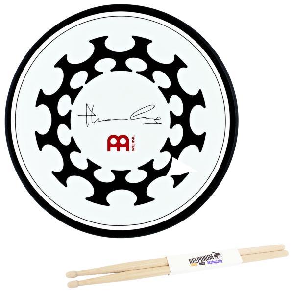 Meinl MPP-6-TL Thomas Lang 6 Übungspad mit Drumsticks, Zubehör Instrumente