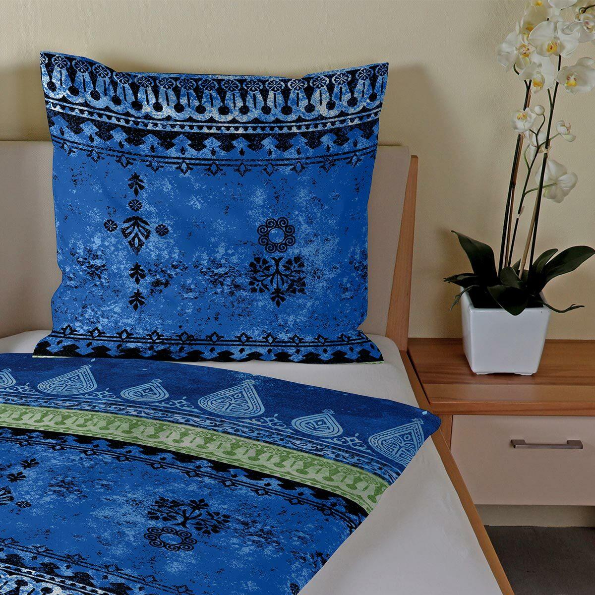 Thumbnail - Traumschlaf, Bettwäsche, Indi blau (Bettwäsche Set, 135x200 cm + 80x80 cm)