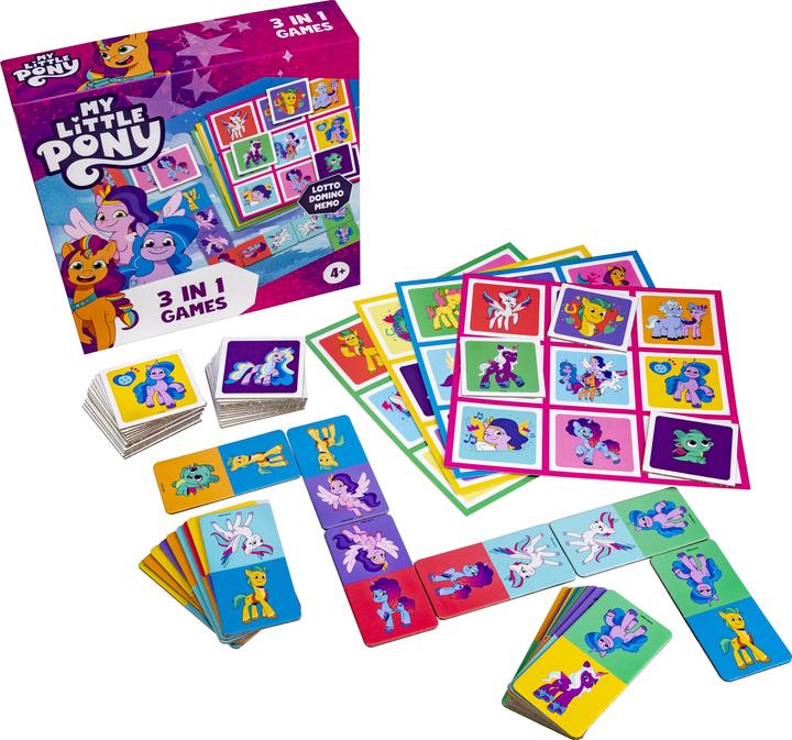 Productafbeelding Selecta Spielzeug My Little Pony 3in1 Memo Lotto Domino (Zweeds, Engels, Frans, Noors, Duits, Deens, Pools, Fins)