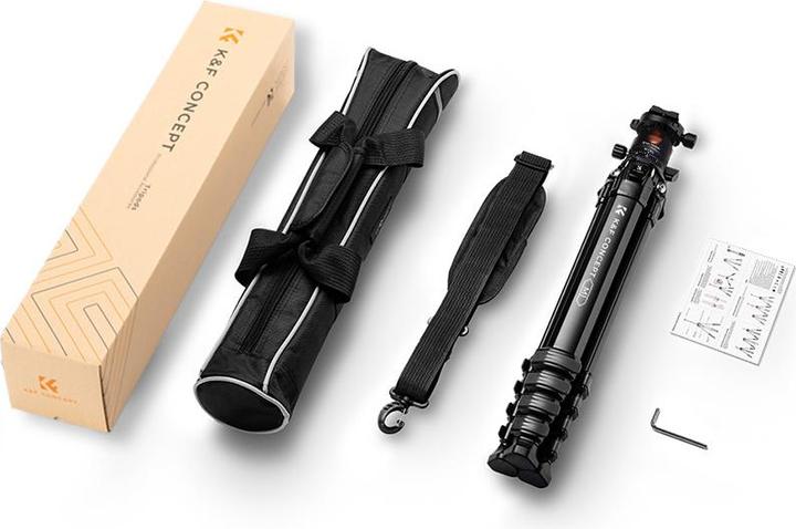 Actual product image K&F Concept M1+BH-36L Magnesium Aluminum Alloy Tripod (Metal)