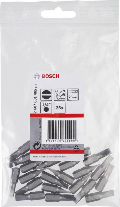 Produktbild Bosch Professional Zubehör Schrauberbit Extra-Hart S 1,0 x 5,5, 25 mm, 25er-Pack