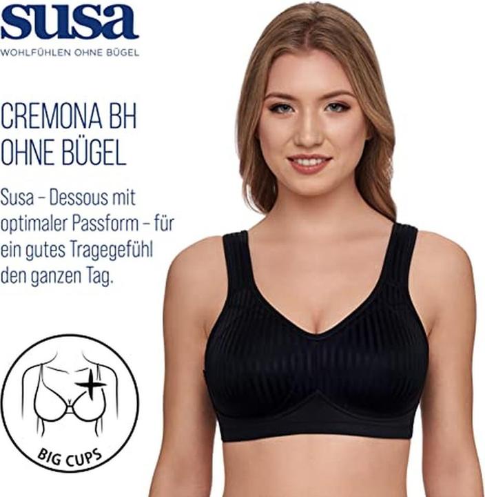 Image du produit Susa Beha naadloze cups, band onder borst, verstelbare bandjes, haaksluiting rug (100 B)
