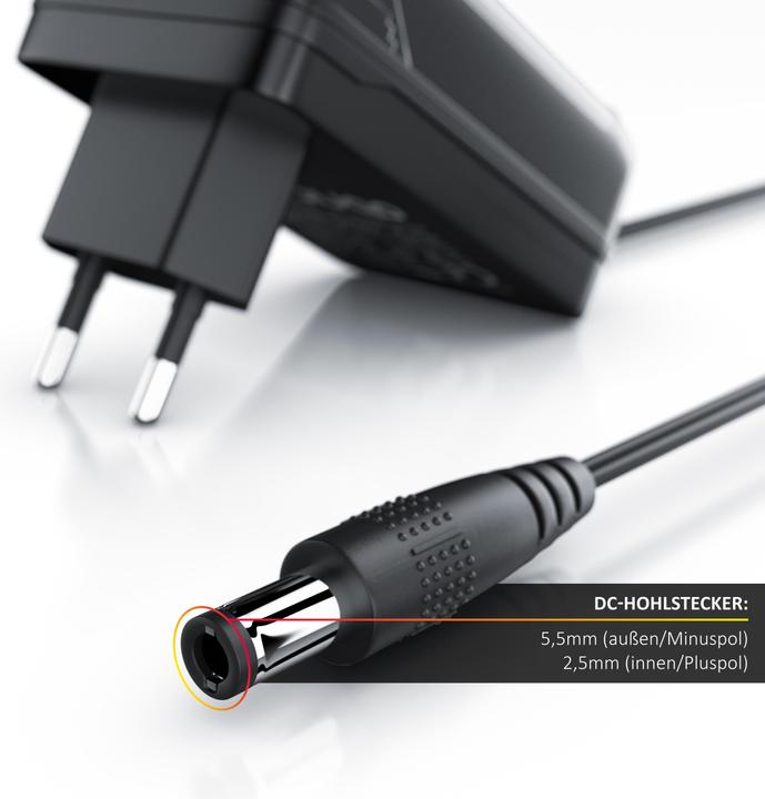 Produktbild Aplic DC Hohlstecker Netzteil 5,5mm x 2,5mm, 2,5A 5V Universal-Netzteil, Ladegerät-Adapter, EU-Stecker