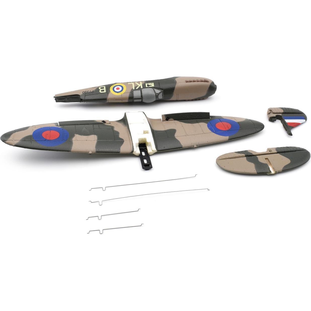 Modster MDX Spitfire MK II 400mm: Rumpf + Motor + Tragfläche + Höhenleitwerk + Anlenkungsdrähte