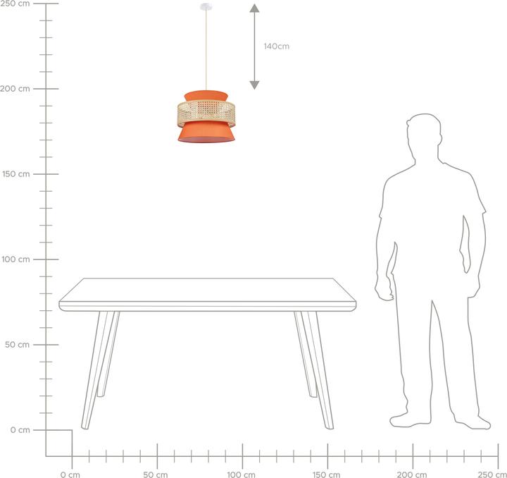 Produktbild Beliani Hängelampe korallenrot / natürlich LUYANO (E27)