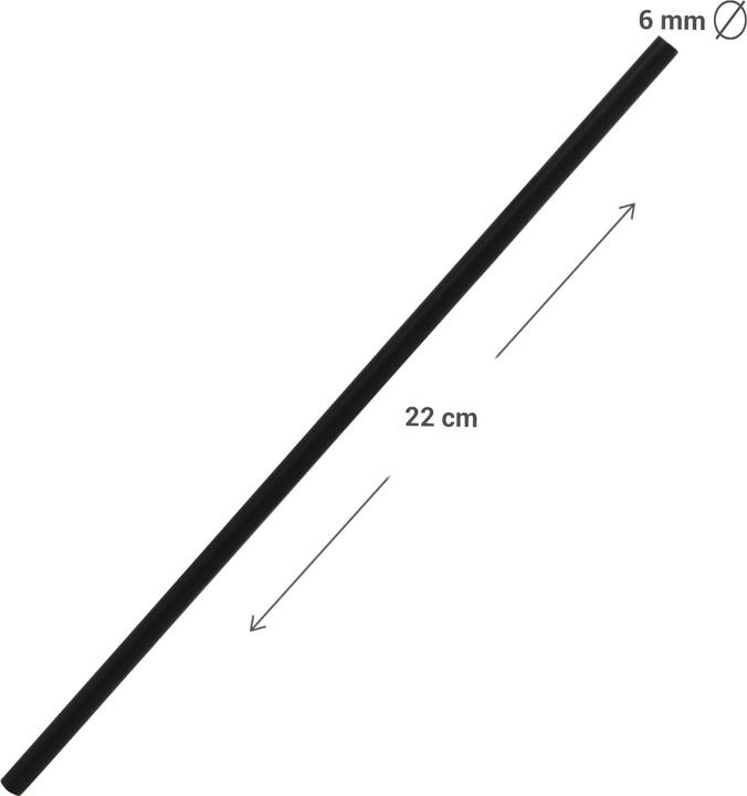 Produktbild Orion 50 Strohhalme, wiederverwendbar, schwarz (50x)