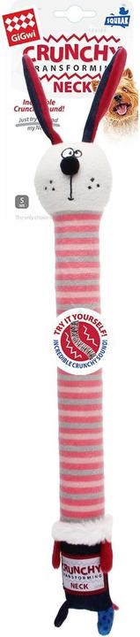 Immagine prodotto GiGwi Giocattolo per cani collo croccante, coniglietto S, rosa (Gioco da masticare per cani)