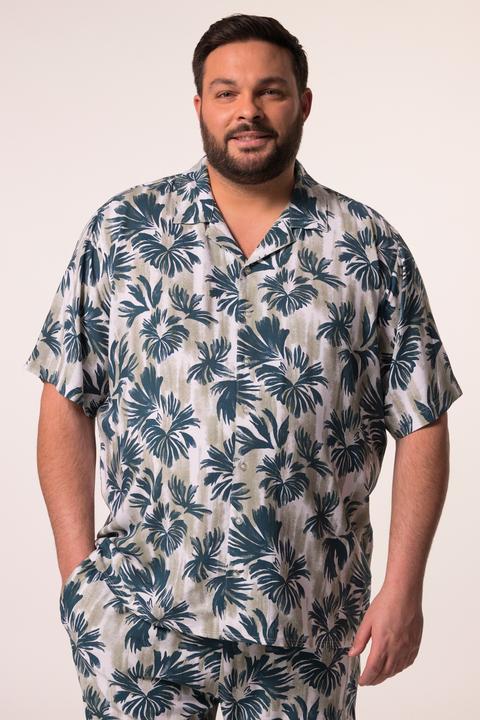 Immagine prodotto Men+ Viskose-Hemd, Halbarm, Alloverprint, Cubakragen, Cuba Fit (L)