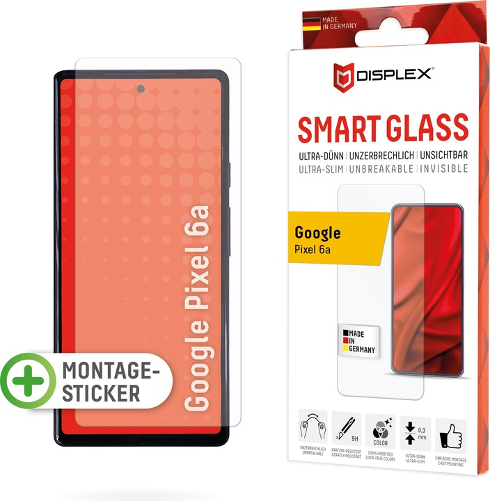 Productafbeelding Displex Slim glas, schermbeschermer (1 Stuk, Google Pixel 6a)