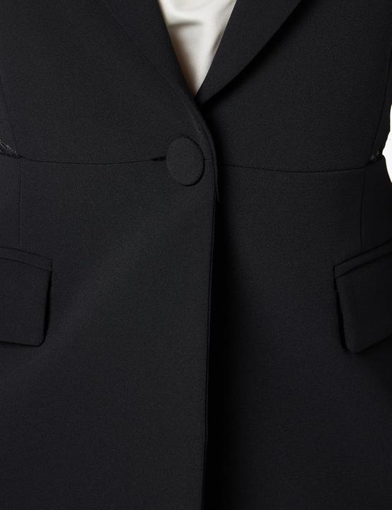 Actual product image Pinko Neerose Technical Crepe Stretch Laminated Trim Blazer (30)