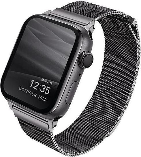 Produktbild Uniq pasek Dante Apple Watch Series 4/5/6/7/8/SE/SE2 38/40/41mm Stainless Steel grafitowy/graphite (38 mm, 40 mm, 41 mm, Edelstahl)