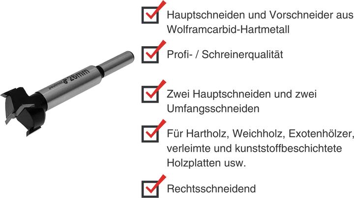 Actual product image Paulimot Kunstbohrer, hartmetallbestückt Ø 26 x 90 mm (26 millimetres)