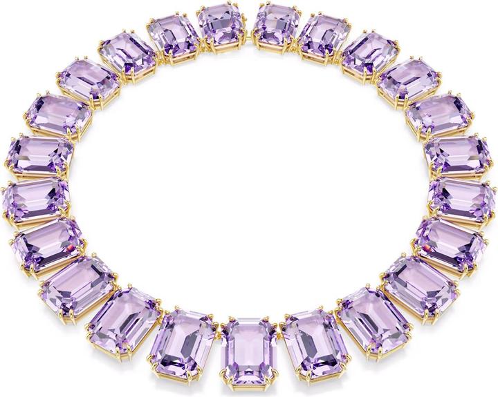 Produktbild Swarovski Millenia Tennis Halskette Übergrosse Kristalle Oktagon Schliff Violett Goldlegierungsschicht (Swarovski Metall)
