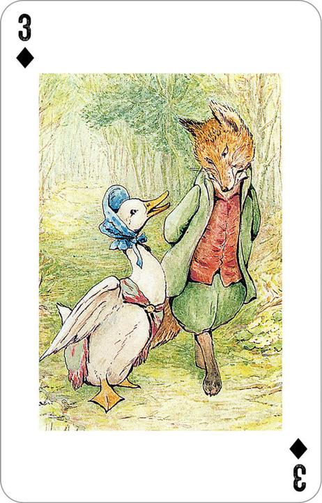 Actual product image Beatrix Potter card game. 54 playing cards with 30 motifs of Peter Rabbit and his friends (German)