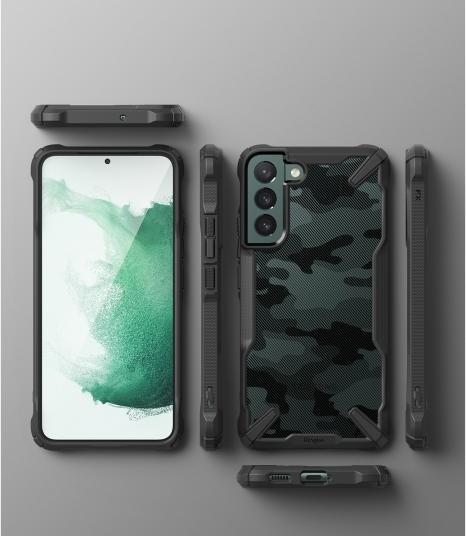 Actual product image Ringke Fusion X case armored cover with frame for Samsung galaxy s22 + (s22 plus) black camo black (Samsung Galaxy S22+)