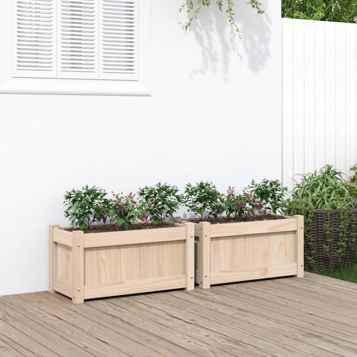 Actual product image vidaXL Planter 2 pcs. Solid pine wood,Material: Solid pine wood