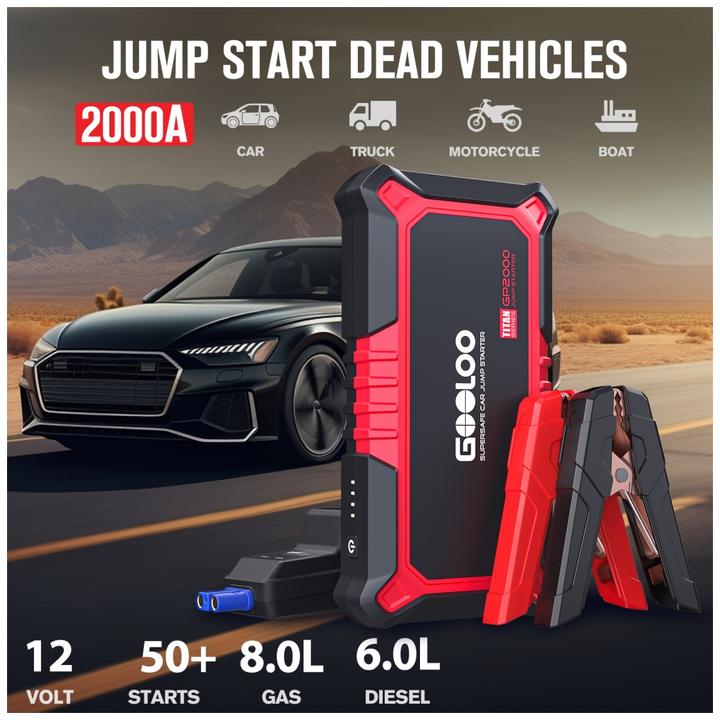 Produktbild Gooloo GP2000 Jump-Starter 2000 A Spitzenstrom (2000 A, 10000 mAh)