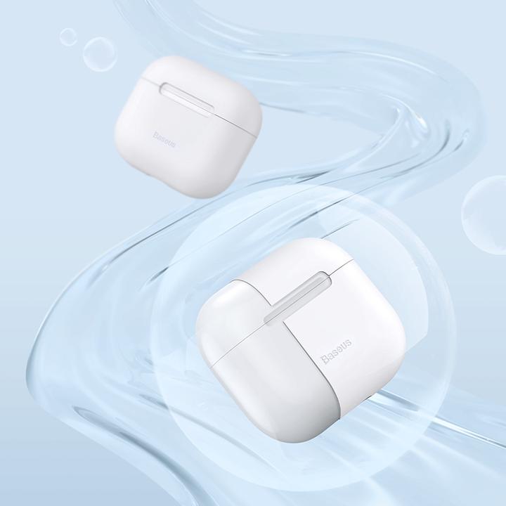 Actual product image Baseus Super Thin Silica Gel Case For Pods2021White (Headphone sleeve)